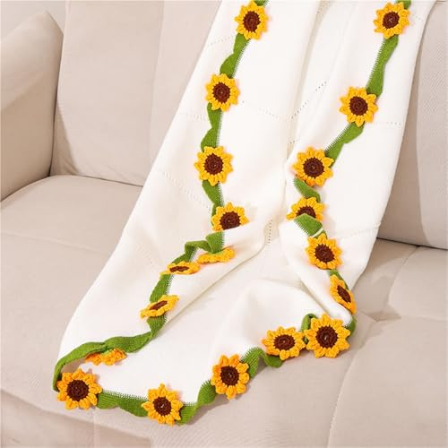 FRZXBKW Bouquet di fiori all'uncinetto, coperta rose fatta a mano fai da te 110 cm, mano, all'uncinetto con(Orange)
