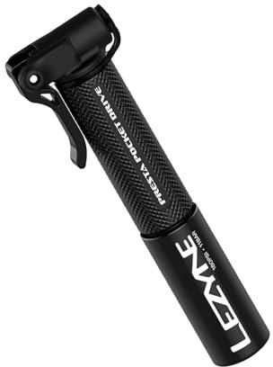 LEZYNE Presta Pocket Drive Bike Hand Pump - Compact Lightweight High-Pressure 160 PSI/11 Bar CNC-Machined Aluminum Bicycle Tire Inflation Pump, Easy-to-Use Portable Inflator