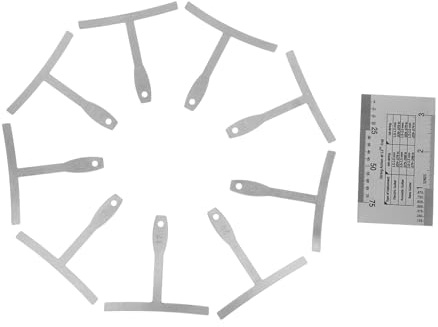 HONITANO Juego de Reglas Luthier para Guitarra 10 Piezas, Medidor de Acción de Cuerda y Calibre de Radio, Herramienta de Medición Precisa de Metal para Ajuste y Mantenimiento de Cuerdas