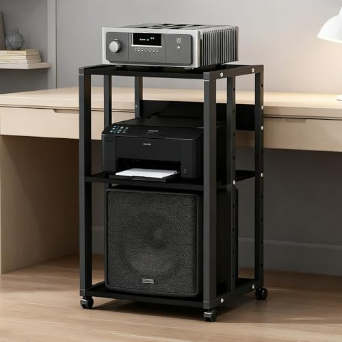 SOFACHEN TV HiFi Rack Audio Schrank, 2/3-stufiges Stereo-Rack, AV-Regal, Medienregal Mit Verstellbaren Einlegeböden, HiFi-Ständer Für Home, Office, Theater, Küchen, Videoturm(Style 2)