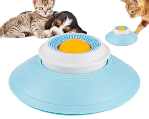 Schleckmatte Hund, Premium Leckmatte Hund mit Drehkugel & Saugnapf, Hundelickspielzeug, Lick Bowl für Hunde und Katzen, Slow Feeder Hunde Leckmatte, Langeweile Reduzierer