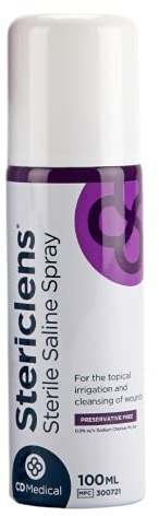 Stericlens Sterile Saline Spray, Wound Cleansing & Piercing Aftercare Spray - 100ml