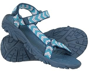 Mountain Warehouse Tide Kids Sandals - Neoprene Lined, 100% Rubber Outsole Childrens Shoes, Hook & Loop Fitting Beach Shoes - Spring Summer Walking, Travelling Blue Junior Shoe Size 4
