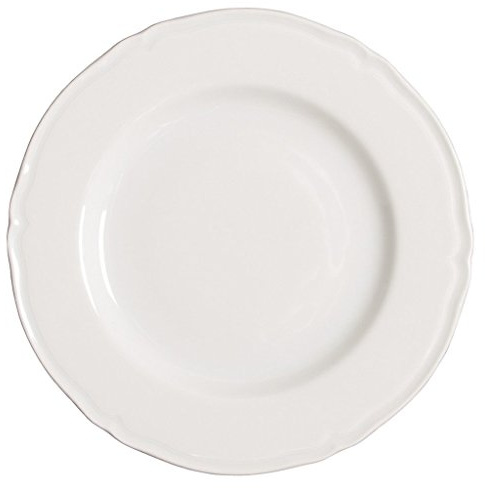 Saturnia Set di 3 Piatti Stile Inglese in Porcellana Bianca Decoro Praga (Piano 28cm)