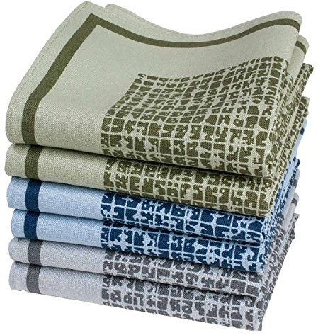 Merrysquare – Taschentücher für Herren aus bedrucktem Stoff – große Größe 40 cm x 40 cm – 6 Stück – 100 % Baumwolle