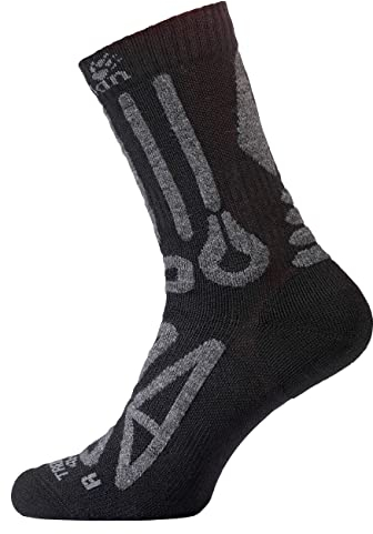 Jack Wolfskin Unisex Vandring Merino Klassisk Cut Schnelltrocknende Wandersocken, Schwarz, 38-40 EU