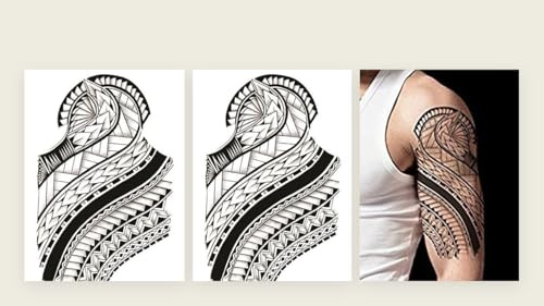 2 Blätter Temporary Tribal Tattoo Männer Tattoo Oberarm Tattoo Aufkleber Maori Tattoo AL031x2