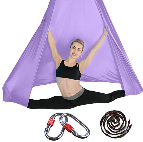 Aerial Yoga Tuch DIY Premium Silks Aerial Equipment Elastische Yoga Hängematte Tuch Sling Swing Vertikaltuch Yogatuch Hammock Fitness für Pilates Gymnastik Antigravity Inversionsübungen