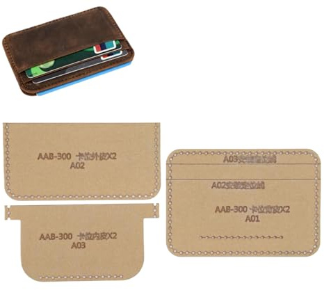 Acrylic Leather Template Kit for ID Card Holder Credit Bag Quilting Pattern DIY Craft Tool for Wallet Making Sewing Stencil for Leatherwork