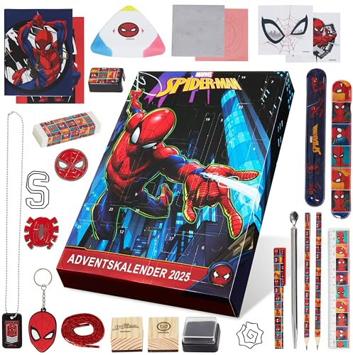 Marvel Adventskalender 2021 Kinder, Spiderman Schreibwaren Adventskalender Kinder