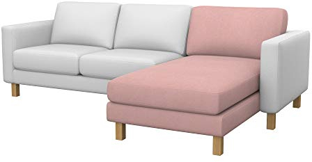 Soferia Überzug Kompatibel Mit KARLSTAD Anbau Recamiere Sofasitzbezug Sitzkissenbezug Chaiselongue-Bezug Husse Einfache Reinigung Allergiefrei Wasserabweisend Majestic Velvet Rosa