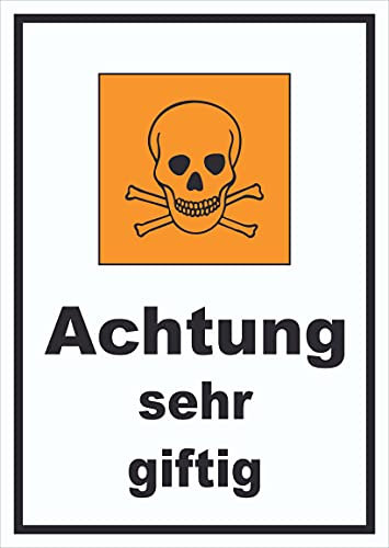 HB-Druck Schild Gefahrensymbol sehr giftig Totenkopf A4 Rückseite selbstklebend