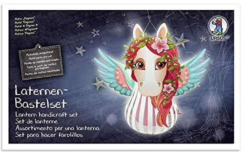 Ursus 18720016F - Laternen-Bastelset Pegasus, Komplett-Set mit allen Materialien zum Selber-Basteln einer 3D Laterne, inkl. Anleitung, ideal für Sankt Martin, Lampion-Umzug oder als herbstliche Deko