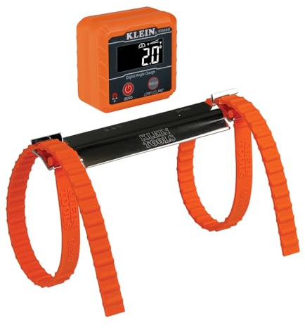 Klein Tools 80035 Wasserwaage, digitales elektronisches Wasserwaage und Winkellehre, Werkzeugset mit Klempnerbändern, misst Winkel, Magnetfuß, 2-teilig