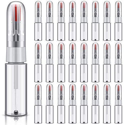 24 Packs Fillable 2-in-1 Paint Touch up Applicator Pens Precision Fine Tip Writer Pen Brush Touch up Paint Pen for Walls Auto Car Scratch Repair Chips, 7 ml