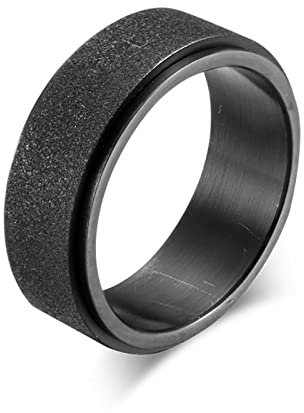 Anti Stress Ring Drehbar, Freundschaftsringe Beste Freundinnen Anxiety Schwarz Gefrostet 67 (21.3) Schmuck Spinner Geschenk