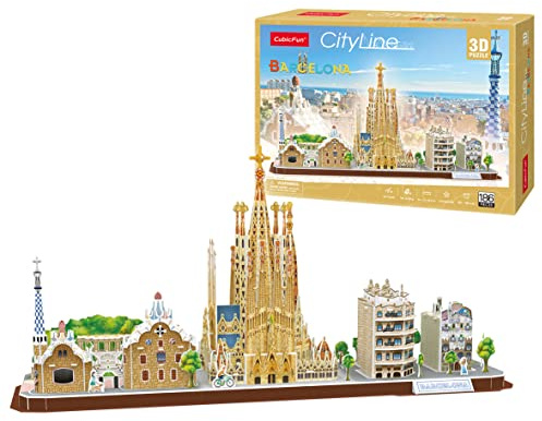 3D Puzzle Kinder - Barcelona City Line | 3D Puzzle Erwachsene | Modellbausatz Erwachsene | Geschenk Für Kinder Ab 8 Jahre | 186 Stücke | DIY
