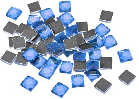 sourcing map Mosaïque Carrelage Tuile Tesselle, 13 Faces Paillettes Cristal pour Artisanat Vrac, Art Vitrail Verre 1 x 1cm pour Fait Main Bijoux Art Loisir Creatif (Paquet de 55, Bleu)