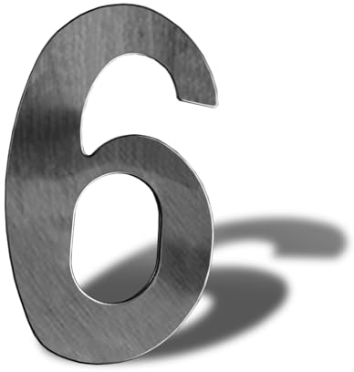 Hausnummer1 2 3 4 5 6 7 8 9 10 Selbstklebend-Hausnummer Klebend 12 cm-Hausnummer Klebend Silber– Design Türnummer (6)