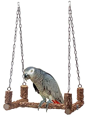 Cachpib Vogelschaukeln Sittichspielzeug Vogelsitzstangen Vogelspielzeug Schaukel Wellensittich Schaukel Papagei Holz Ständer Schaukel Vogelstange Ständer Papagei Käfig Zubehör für drinnen und draußen