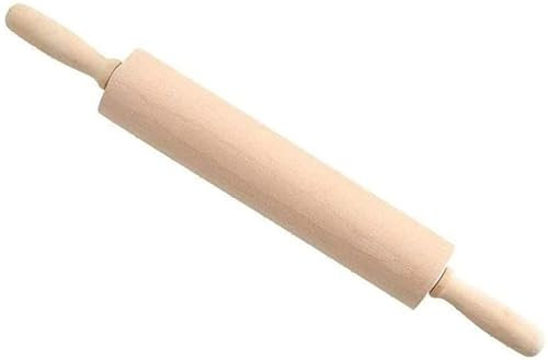 Mattarello in legno GraSky - Mattarello professionale per panettieri e cuochi - Ideale per pasta, biscotti, pasticceria, prodotti da forno, pizza, fondente, chapati - Misura media (S)