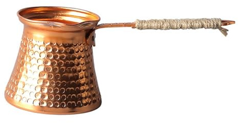 PETSOLA Cafetera Turca Cobre para Café Cazo para Derretir Árabe Tetera de Y Taza de Cobre Vertedora con Diseño Elegante Adecuada para Cocina