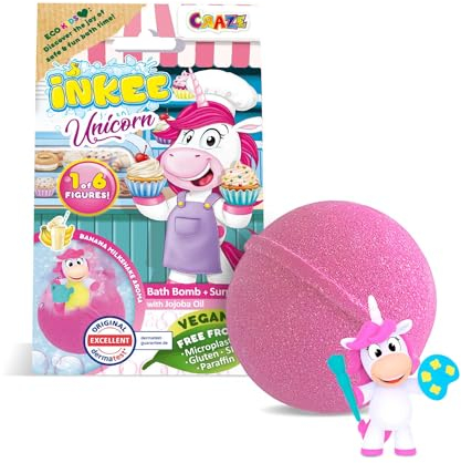 INKEE Surprise Unicorn Profession Bombe da Bagno per Bambini profumata con Giocattolo a Sorpresa. Bombe da Bagno con Sorpresa per Vasca da Bagno Giochi da bagno