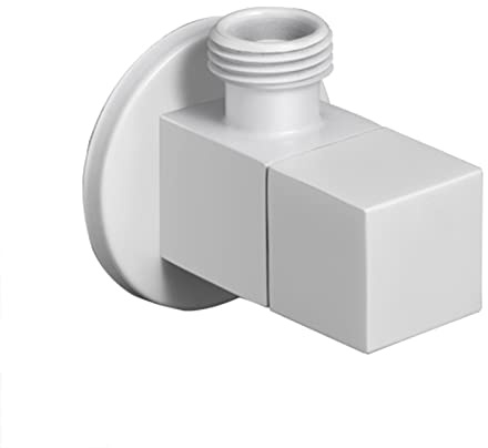 Eckventil, Eckwasserventile for Waschbecken, Schwarz, 1/2-Zoll-Absperrventil, Warm- und Kaltwasser, Eckventil, wandmontiertes G1/2-Wasserstoppventil for Wasserhahn und Toilette, Weiß ( Color : White )