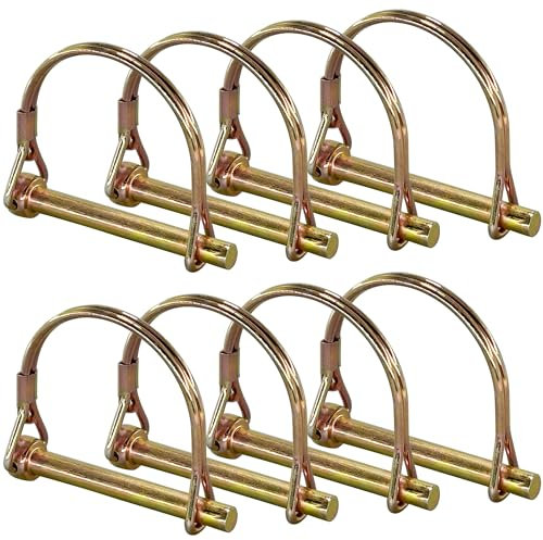 8 PCS Yoke-End Locking Pins,Arch Wire Lock Pins,D Shape Trailer Coupler Pins, Axle Lock Pins (Colored Zinc)