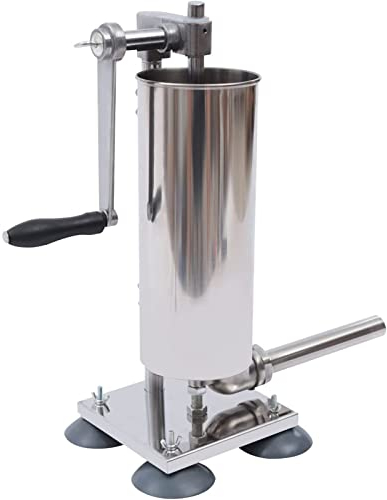 Sausage Stuffer, Aluminum Horizontal Sausage Stuffer Machine, Metal Homemade Sausage Maker, Capacity Vertical Stainless Steel Meat Grinder Machine Hand Press Commercial & Home Use Vertical M