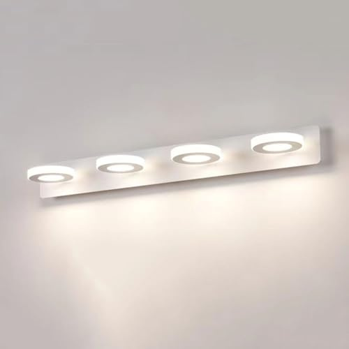 Hapihom LED Spiegelleuchte Badezimmer, 60cm Badezimmer-Waschtischleuchte, 4-flammige Badezimmerleuchte über dem Spiegel, Waschtisch Wandleuchte Leuchten, 110V-220V, 12W 4000K neutrales Licht