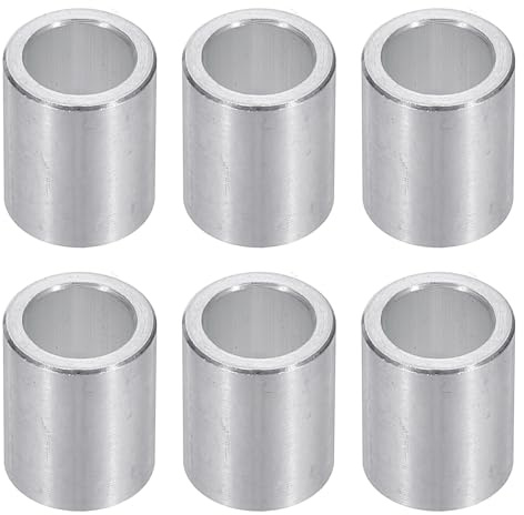 PATIKIL Rondelles en Aluminium M8, 6pcs Entretoise Métallique à Vis Ronde, Rondelle Plate pour Vis Tige Écrous Boulons, Bague d'Écartement en Métal 8.2mm ID x 12mm OD x 15mm Hauteur