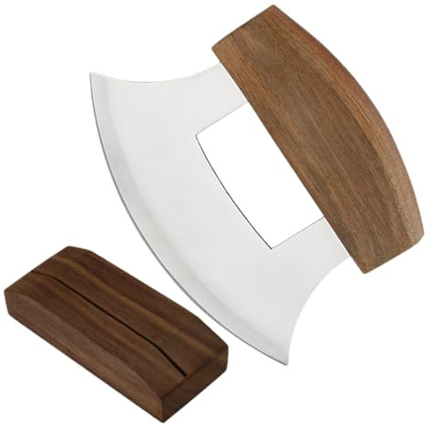 Mezzaluna-Schneider, Alaska-PizzaSchneider | Cuchillo Con Cuchilla De Acero Inoxidable, Mona Ulu Ulu Cortadora De Cocina, Cortador De Cocina Profesional Para Hierbas, Ensalada, Cuchillo De