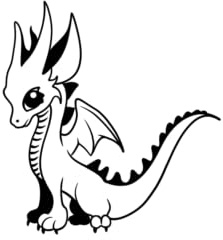 Dragon doodle (5cm x 5cm) - Tatouage ephémère homme/femme - Waterproof - Tatouage temporaire 2 semaines - The Flash Tattoo