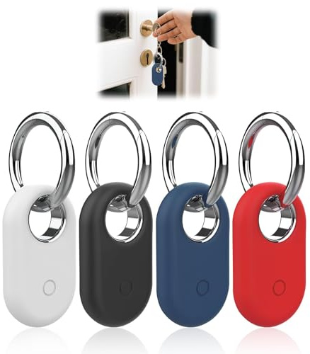 Fodral för SmartTag 2 med nyckelring, 4 st smart dag 2 fodral repskyddande bärbar locator tracker fodral, perfekt passform, premiummaterial, smart etikett 2 skyddsfodral för barn, husdjur, resväska