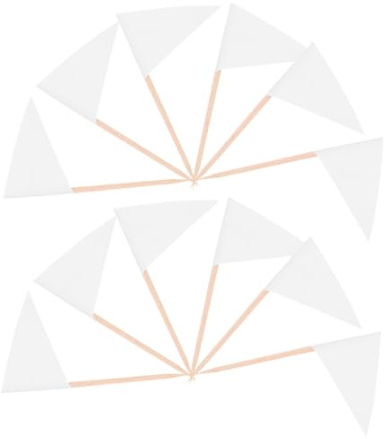 BESTYASH 100pcs White Mini Triangle Toothpick Flags for Food Decoration Sturdy Cake Decorating Flags for Cupcakes Fruit Cheese Platters Versatile Party Supplies for Weddings and Events