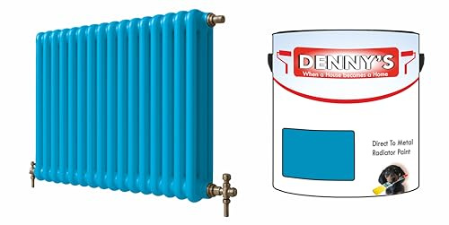 SCOOBYS PAINTS BACK IN THE MIX Direct to Metal Radiator Paint, Heat Resistant, 250ml, Brush-On Application Metallic and solid Colours (Light Blue)