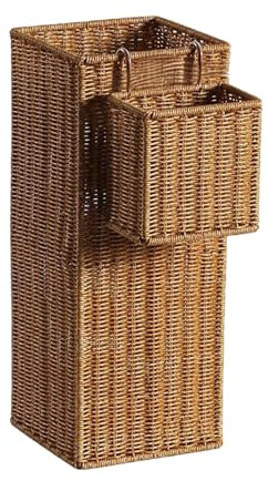 Yajuyi Paragüero, Soporte para Paraguas, Contenedor Decorativo con Cesta Colgante, Organizador Que Ahorra Espacio, Escurridor para El Hogar, Interior Y Exter, 20x20x49 Cm, Individual