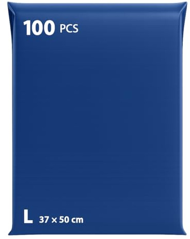 Buste in plastica per spedizioni con tasca incorporata, confezione da 100 buste in vinile, dimensioni 37 x 50 cm, confezione resistente in polietilene, chiusura autoadesiva, colore: blu 100 litri