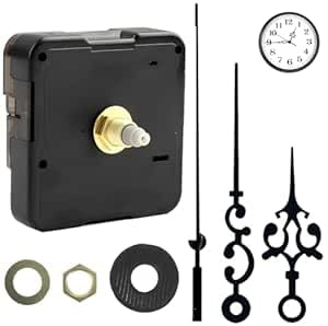 HENGBIRD mécanisme Horloge Murale –mecanisme Horloge avec Aiguilles, Mouvement à Quartz Silencieux et radiopiloté, axe de 16,5 mm, Mouvement de Remplacement