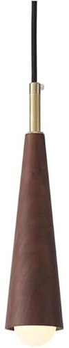 Lámpara Colgante Lineal Mini de Cobre, lámpara de Techo LED de Tubo Largo, lámpara de araña, luminaria de suspensión, 4000K (Color: Nogal)