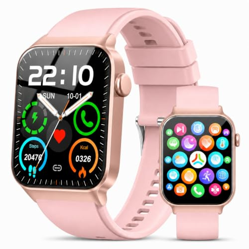 Reloj Inteligente Mujer, 1,85 HD, Llamadas Bluetooth, SpO2, IP68, Sueño | Smartwatch deportivo con 110+ modos, pulsómetro, 200+ esferas, pulsera de actividad, música, cámara remota, alarma y clima