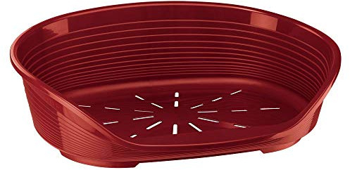 FERPLAST - Cuccia per cani e gatti - Cuccia per cani extra small - 100% plastica riciclata - Cuccia per cani lavabile - traspirante e antiscivolo - Siesta Deluxe, 43 x 28 x h 17,5 CM, BORDEAUX