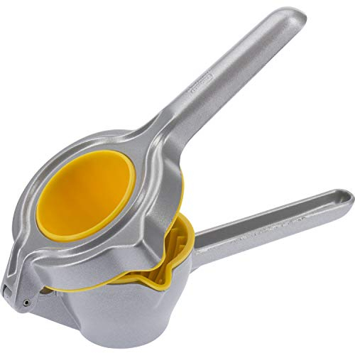 Westmark Exprimidor de zumo/naranja/fruta/limón, Aluminio, Recubierto/Plástico apto para alimentos, Limona, Plateado/amarillo, 50002260
