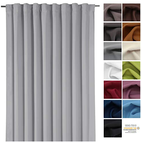 heimtexland Gardine XXL Dekoschal Blickdicht Verdunkelungsgardine Thermogardine HxB 245x275 cm Kälte- und Wärmeisolierung …auspacken, aufhängen, fertig! Vorhang Typ139