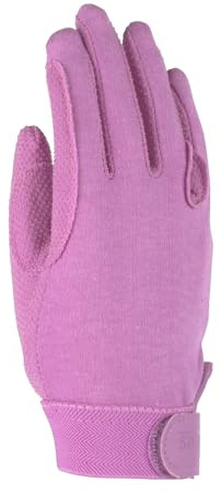 Shires Barnhandskar, bomull (kornig struktur), damer unisex baby – pojkar män, rosa, M – 4–5 år