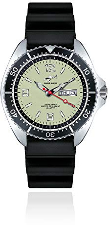 CHRIS BENZ ONE Man 200M Taucheruhr mit Kautschukband, Signalbojengelb