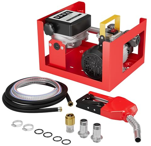 Wiltec Bomba autocebante para diésel y gasóleo 230 V / 550 W surtidor autoaspirante de gasoil 20-60 l/min con pistola automática y contador para trasvase trasiego de combustible