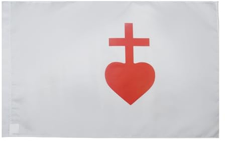 AZ FLAG Bandiera Sacro Cuore di Gesù 90x60 cm Poliestere 100D Asola | Uso interno ed esterno bandiera decorativa cattolica francese doppie cuciture e bordi rinforzati con guaina per asta