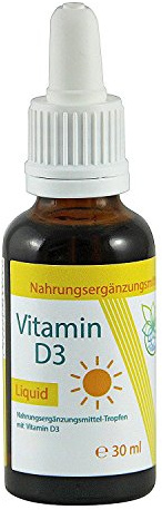 VITARAGNA Vitamin D Tropfen flüssig, hochdosiertes Vitamin D3 Liquid mit 1000 I.E. je Tropfen, Vitamin-D3 Cholecalciferol in Kokosöl gelöst, Hohe Bioverfügbarkeit mit MCT-Öl und Vitamin-E - 30ml